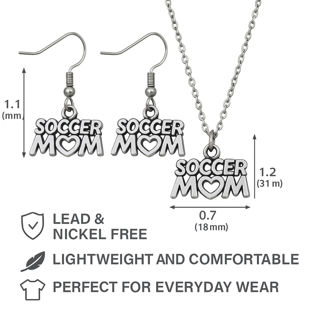 Soccer Mom Necklace & Earrings Set