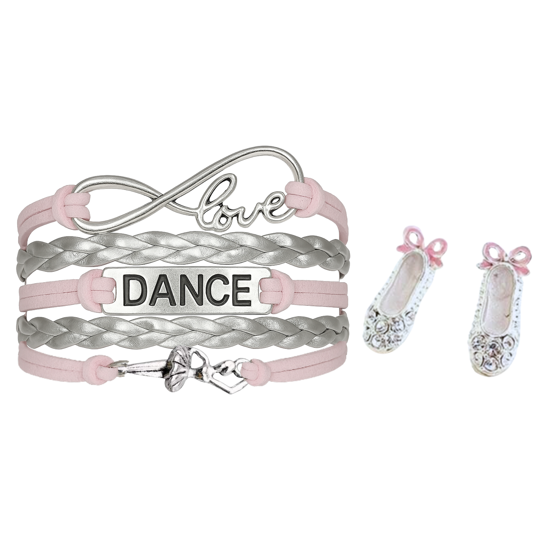 Girls Pink Infinity Dance Jewelry Set