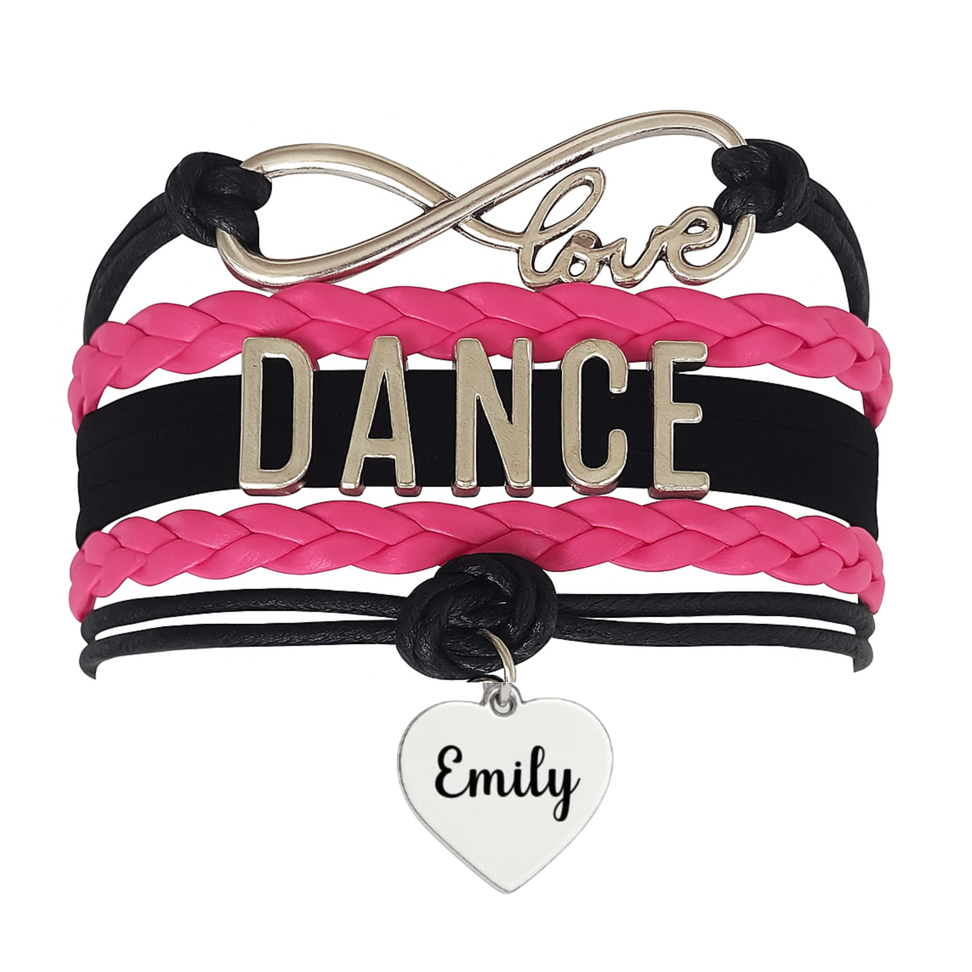 Custom Engraved Dance Infinity Bracelet - Pick Colors
