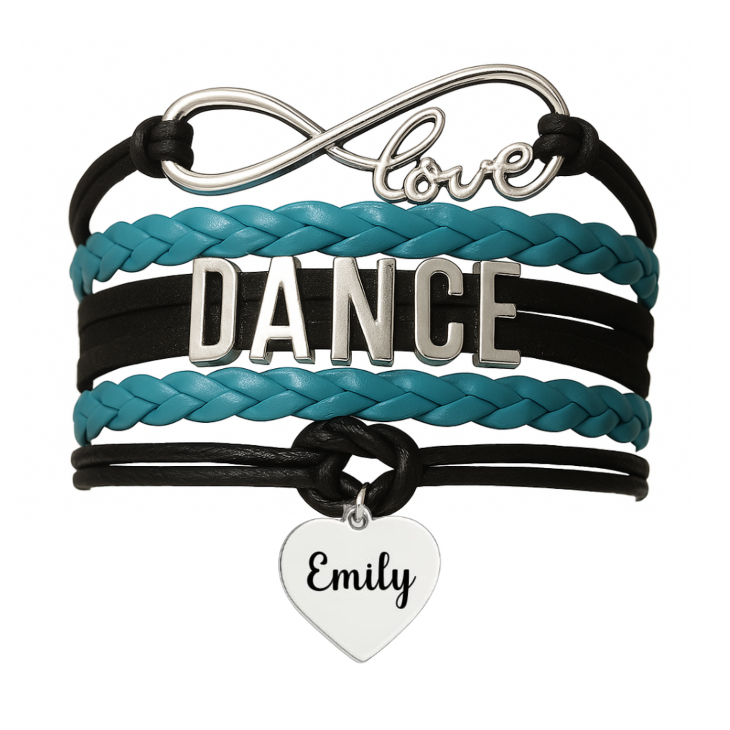 Custom Engraved Dance Infinity Bracelet - Pick Colors