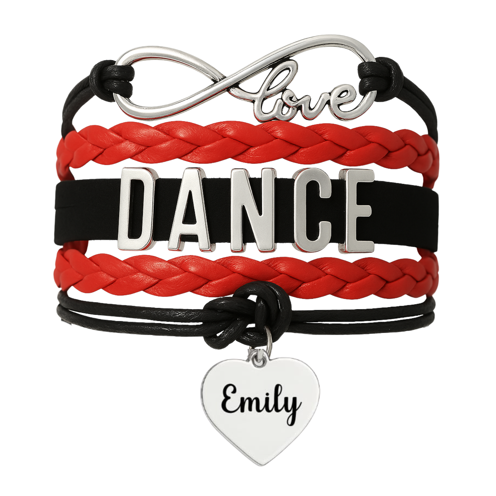 Custom Engraved Dance Infinity Bracelet - Pick Colors