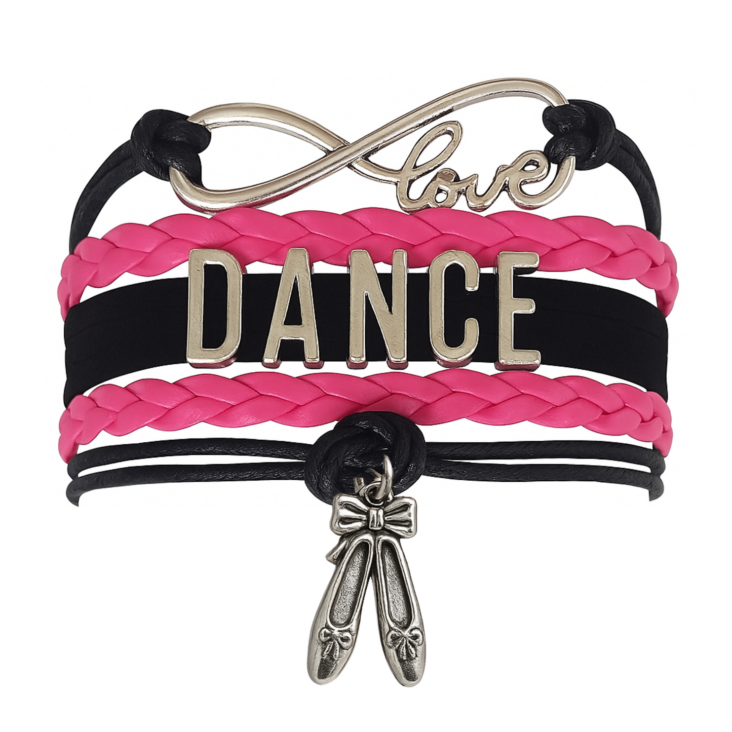 Girls Dance Infinity Bracelet - Choose Charm & Colors