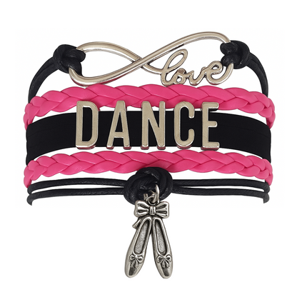 Girls Dance Infinity Bracelet - Choose Charm & Colors