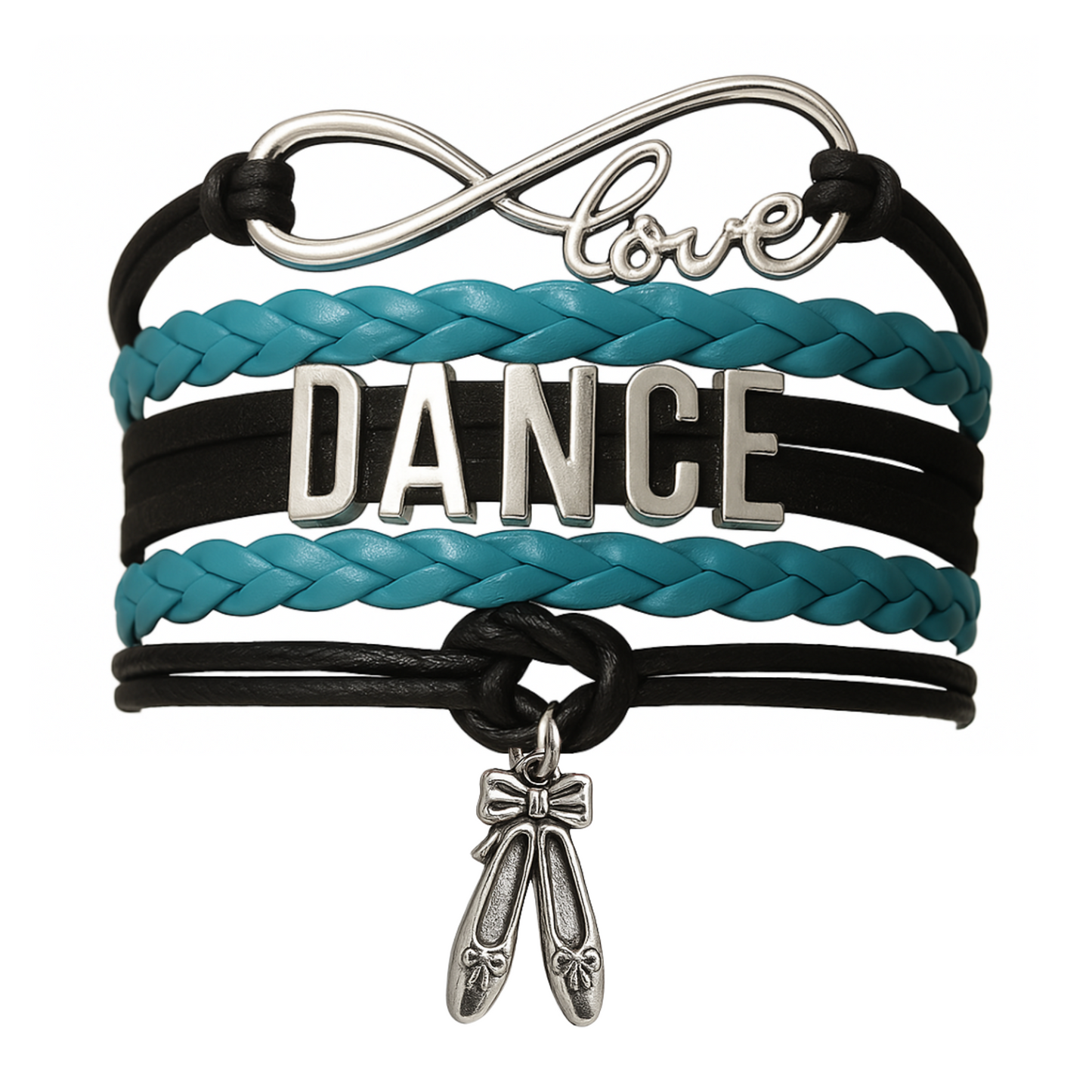 Girls Dance Infinity Bracelet - Choose Charm & Colors
