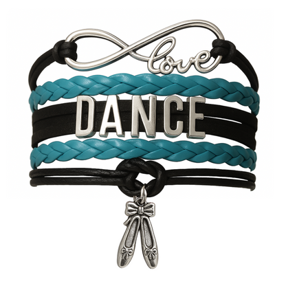 Girls Dance Infinity Bracelet - Choose Charm & Colors