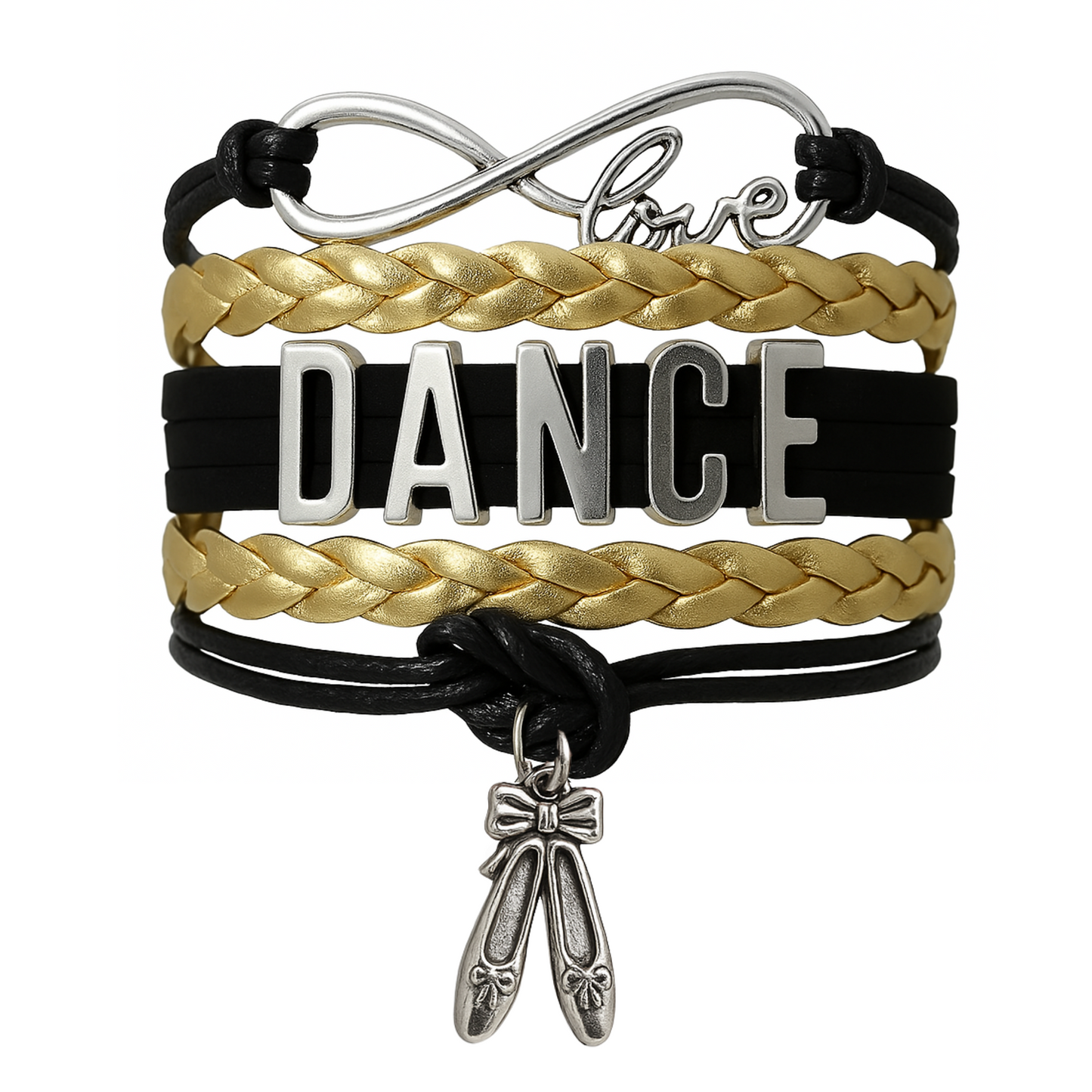 Girls Dance Infinity Bracelet - Choose Charm & Colors