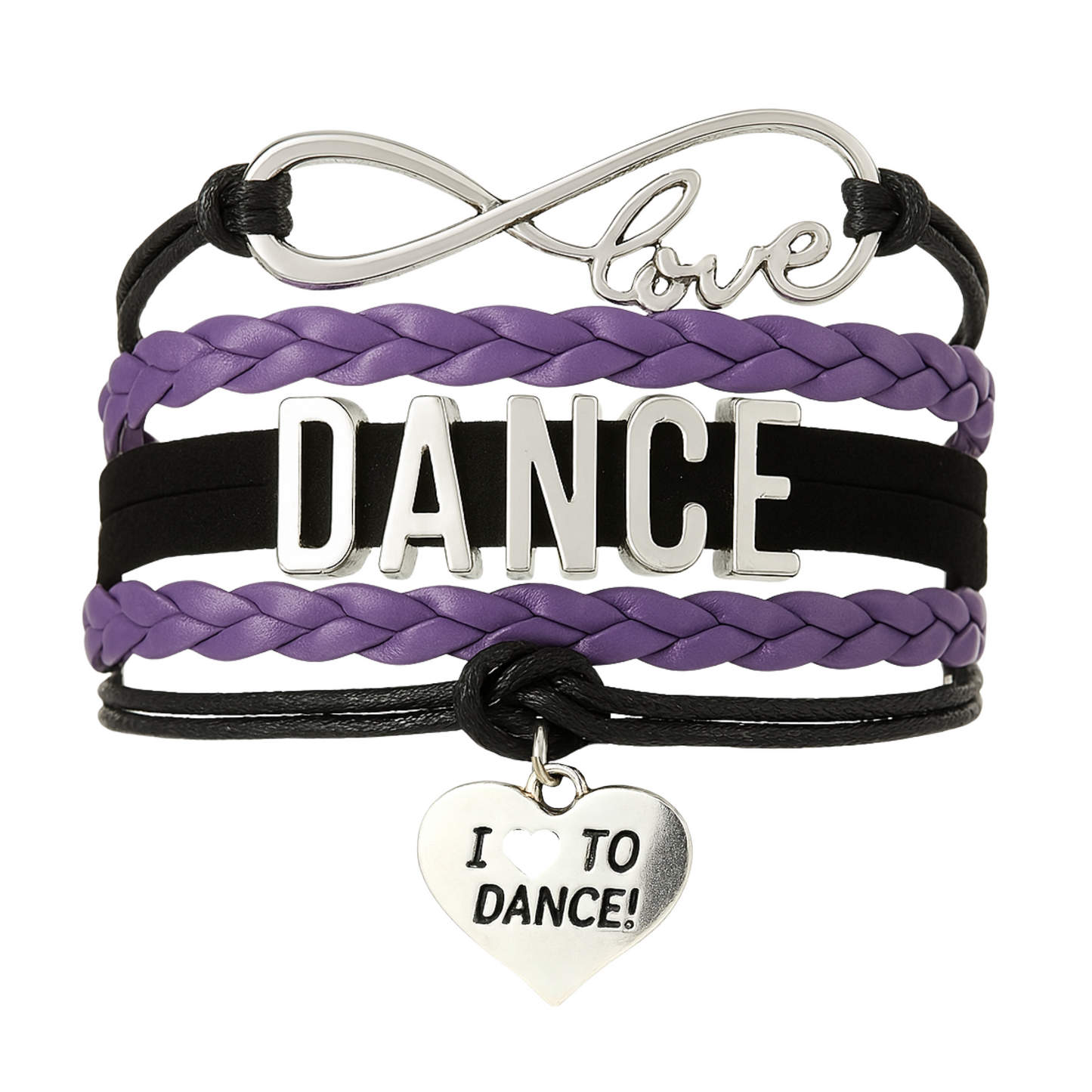 Girls Dance Infinity Bracelet - Choose Charm & Colors