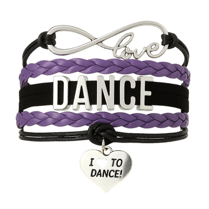 Girls Dance Infinity Bracelet - Choose Charm & Colors