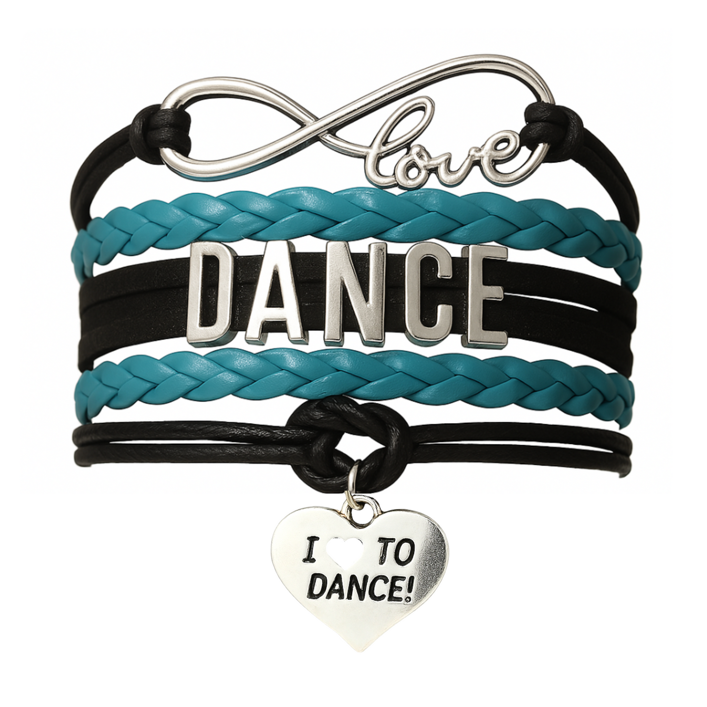 Girls Dance Infinity Bracelet - Choose Charm & Colors