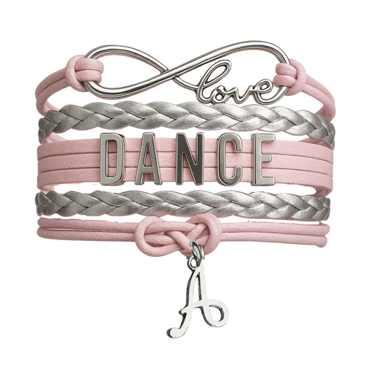 Dance Bracelet with Initial Charm - Pick Colors