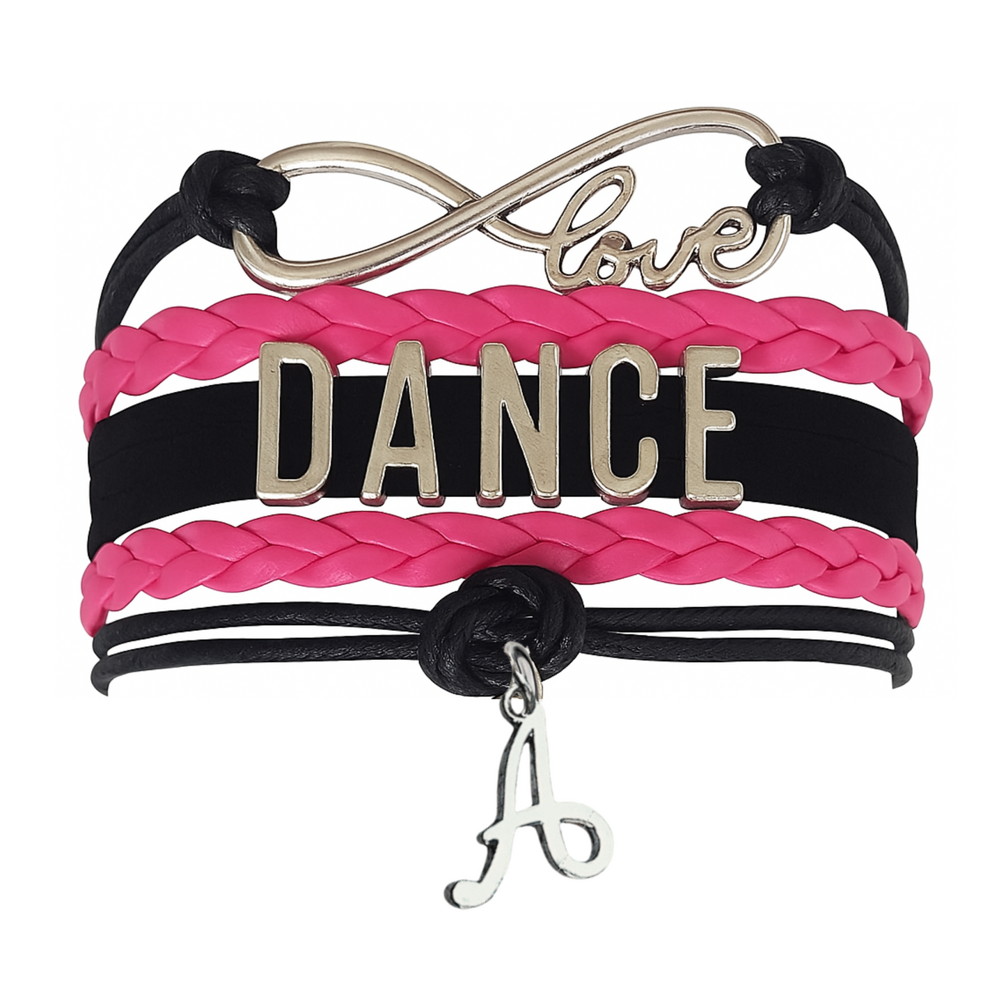 Dance Bracelet with Initial Charm - Pick Colors