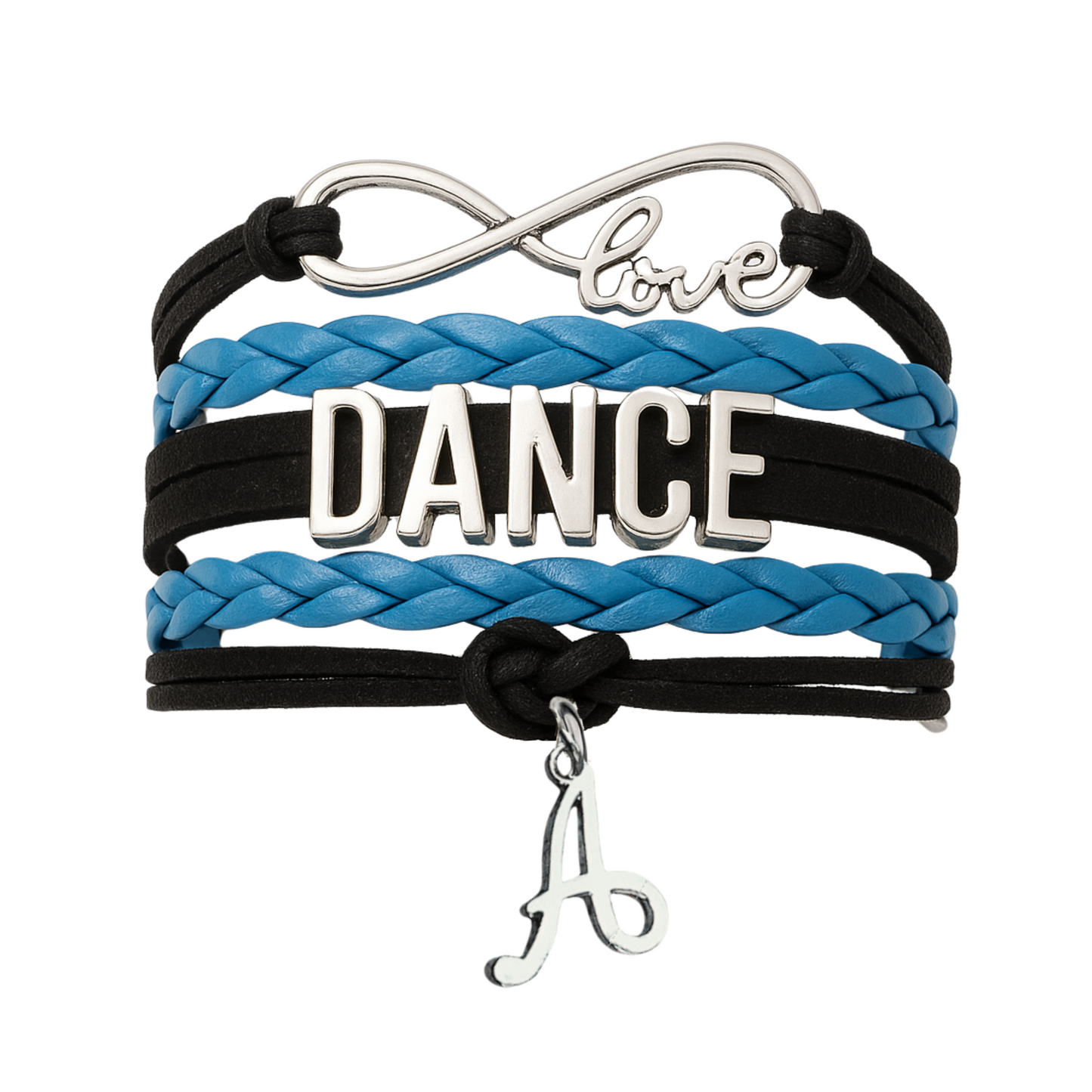 Dance Bracelet with Initial Charm - Pick Colors