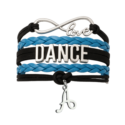 Dance Bracelet with Initial Charm - Pick Colors