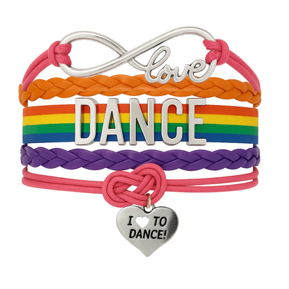 Girls Dance Infinity Bracelet - Choose Charm & Colors