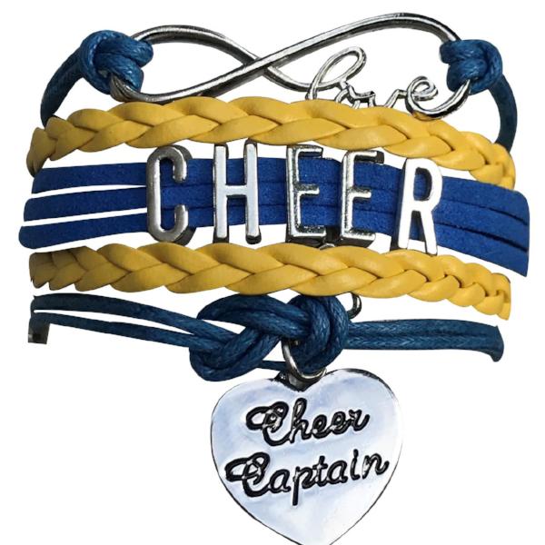 Cheerleading Personalized Charm Bracelet - I Love Cheerleading Medium / Large
