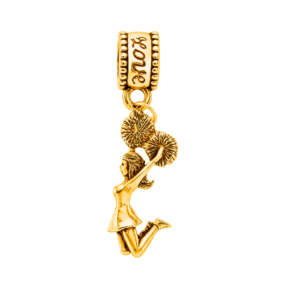 Cheer Gold Charm Bead - Pick Style