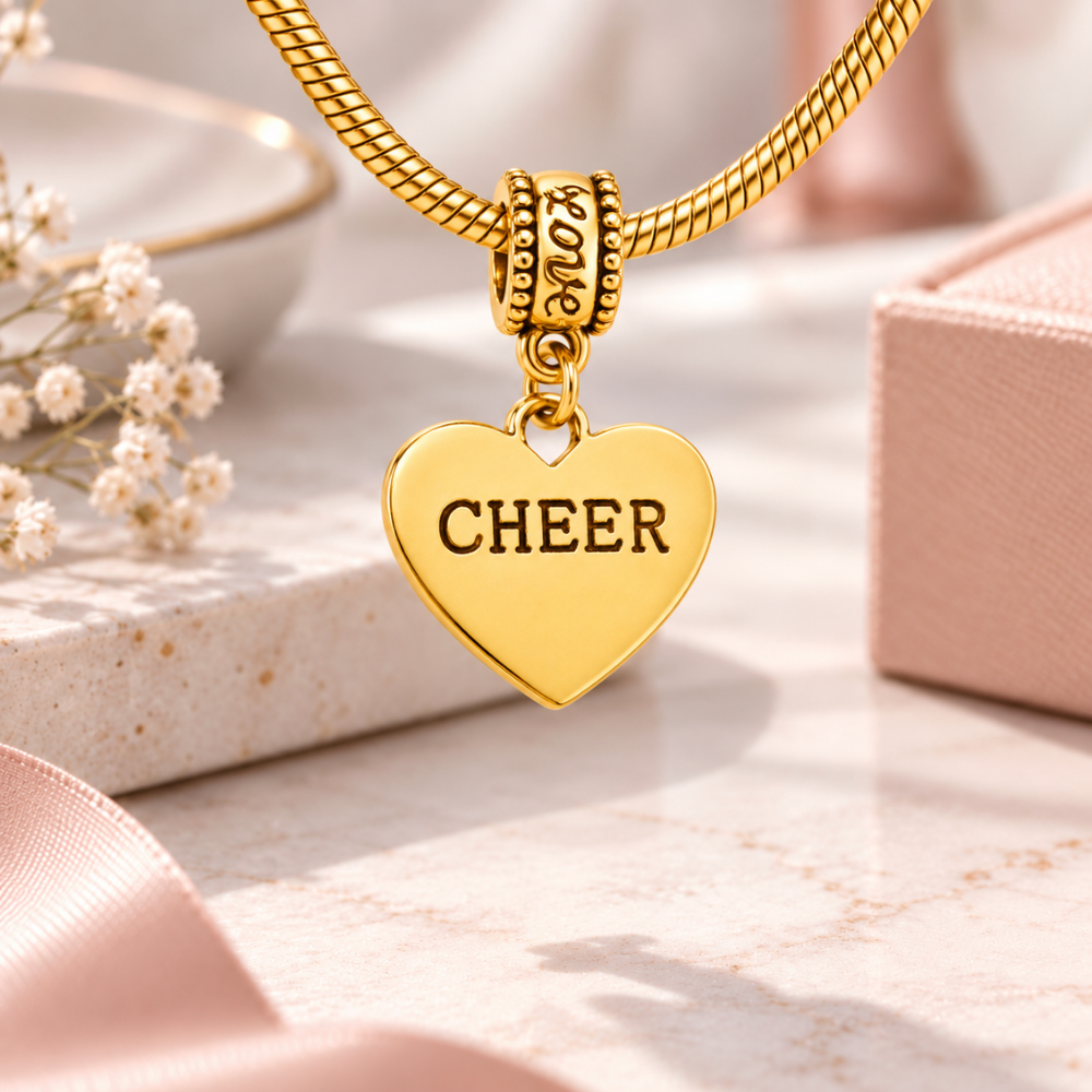 Cheer Gold Charm Bead - Pick Style