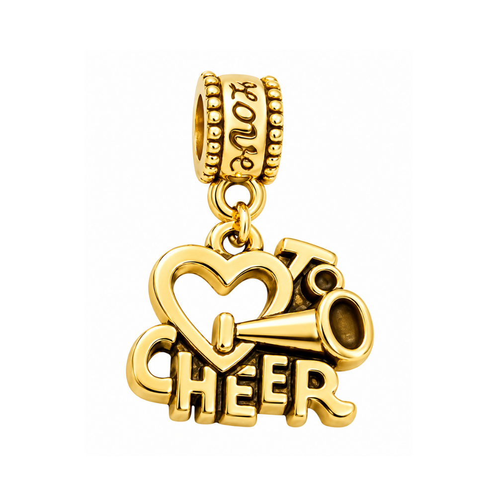 Cheer Gold Charm Bead - Pick Style