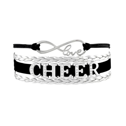 Cheer Infinity Bracelet with Rhinestones