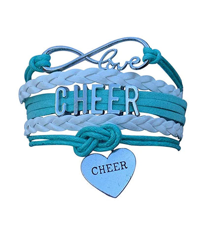 Infinity Cheer Bracelet - Pick Team Colors & Charm