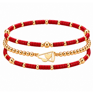 Cheer Megaphone Bracelet Stack