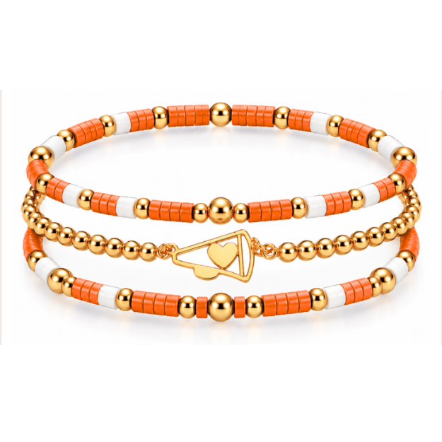 Cheer Megaphone Bracelet Stack