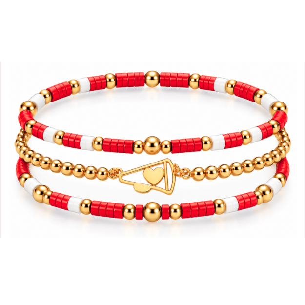 Cheer Megaphone Bracelet Stack