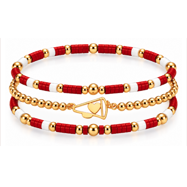 Cheer Megaphone Bracelet Stack