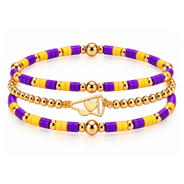 Cheer Megaphone Bracelet Stack