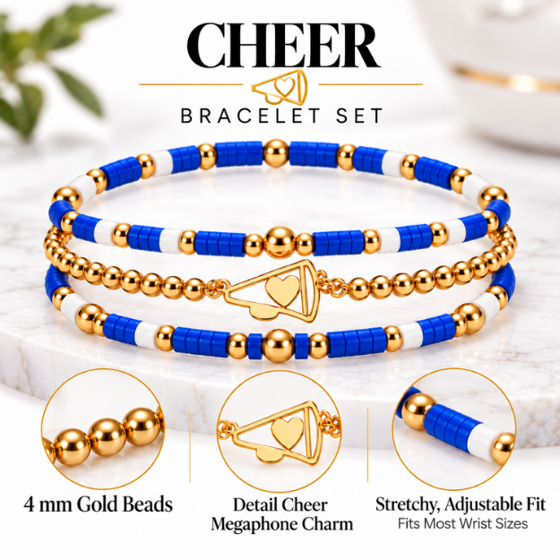 Cheer Megaphone Bracelet Stack