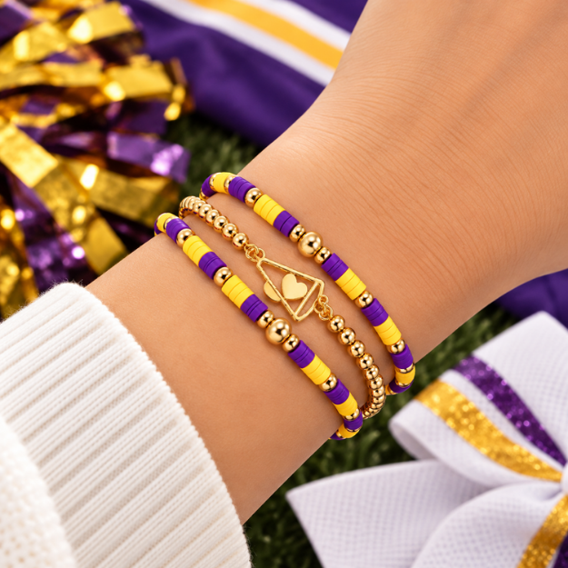 Cheer Megaphone Bracelet Stack