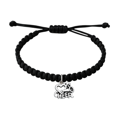 Cheer Adjustable Rope Bracelet - Pick Color & Charm