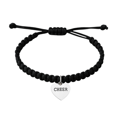 Cheer Adjustable Rope Bracelet - Pick Color & Charm