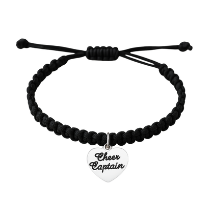 Cheer Adjustable Rope Bracelet - Pick Color & Charm