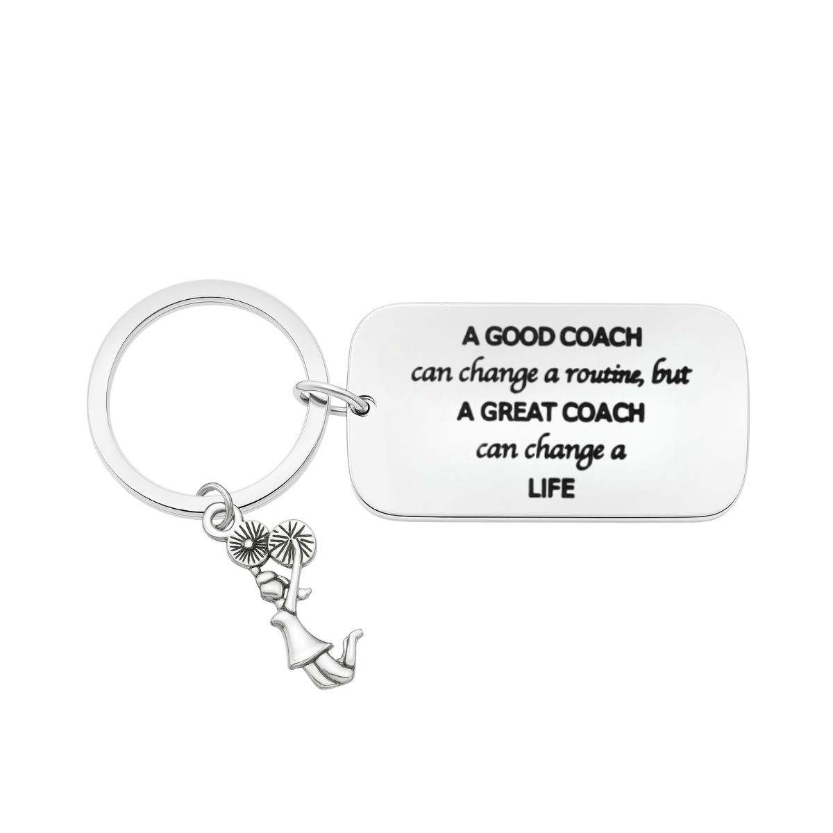 Cheer Coach Keychain - A Good Coach Can Change Routine