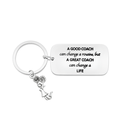 Cheer Coach Keychain - A Good Coach Can Change Routine