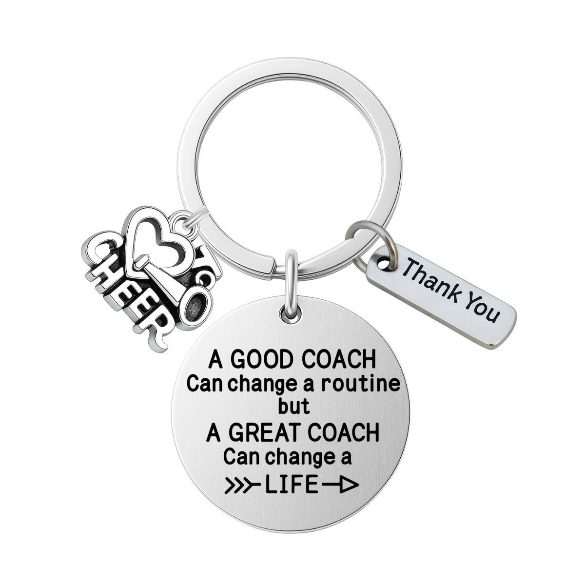 Cheer Coach Keychain - A Good Coach Can Change Routine