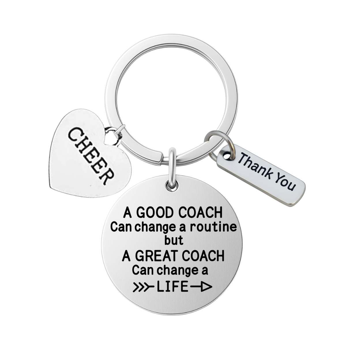Cheer Coach Keychain - A Good Coach Can Change Routine