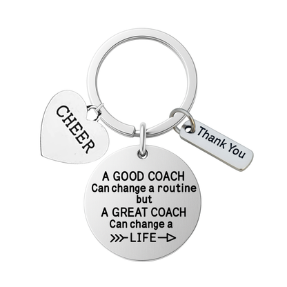 Cheer Coach Keychain - A Good Coach Can Change Routine