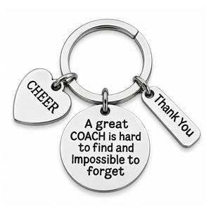 Cheer Coach Keychain - Great Coach is Hard to Find - Pick Charm