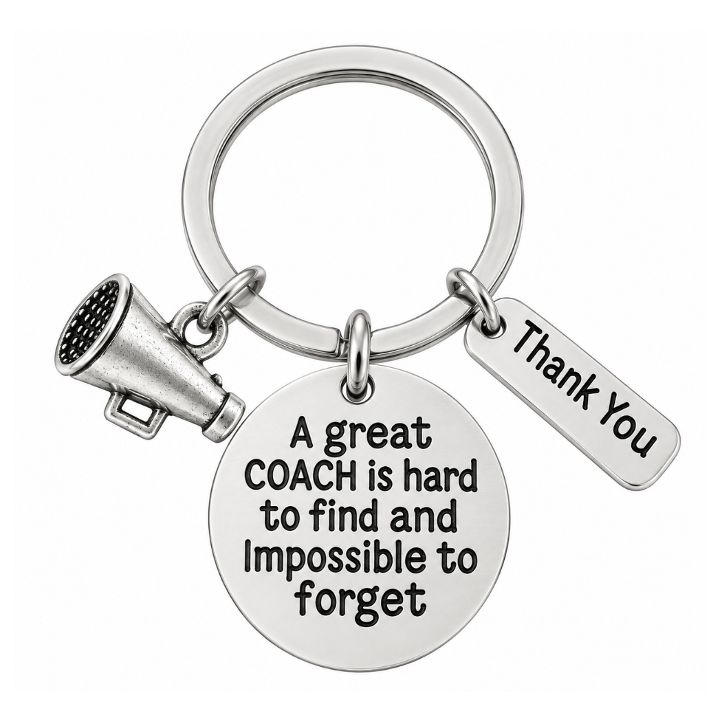 Cheer Coach Keychain - Great Coach is Hard to Find - Pick Charm