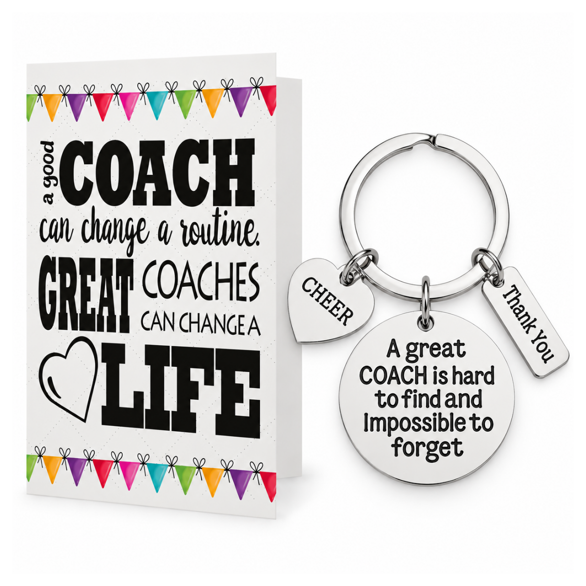 Cheer Coach Keychain & Card Gift Set