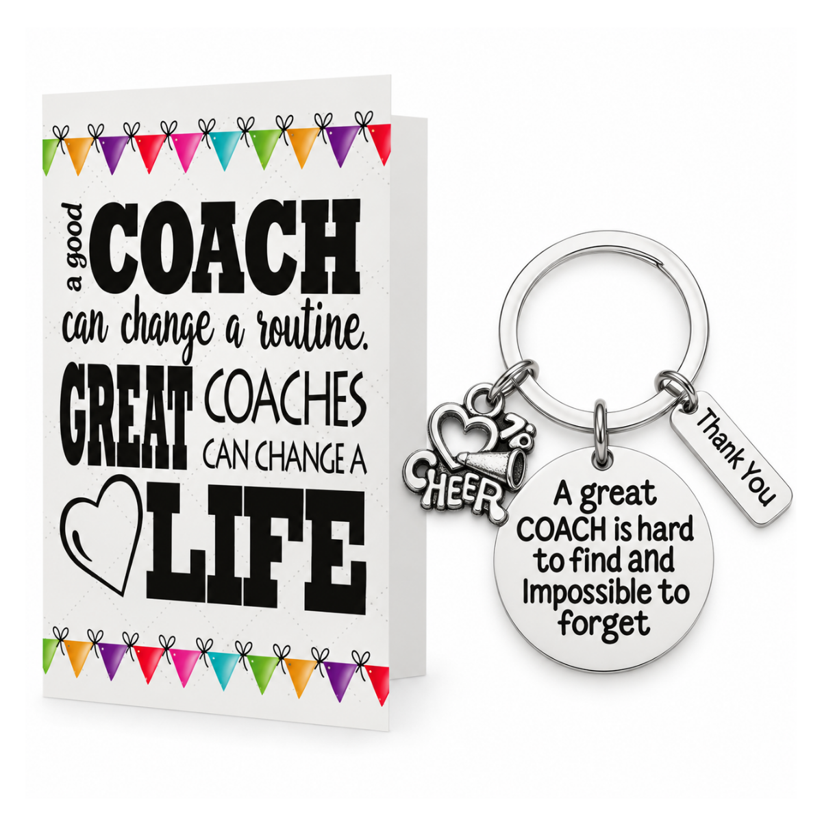 Cheer Coach Keychain & Card Gift Set