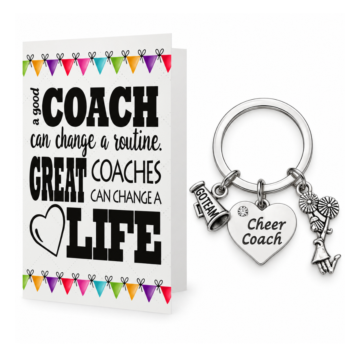 Cheer Coach Keychain & Card Gift Set