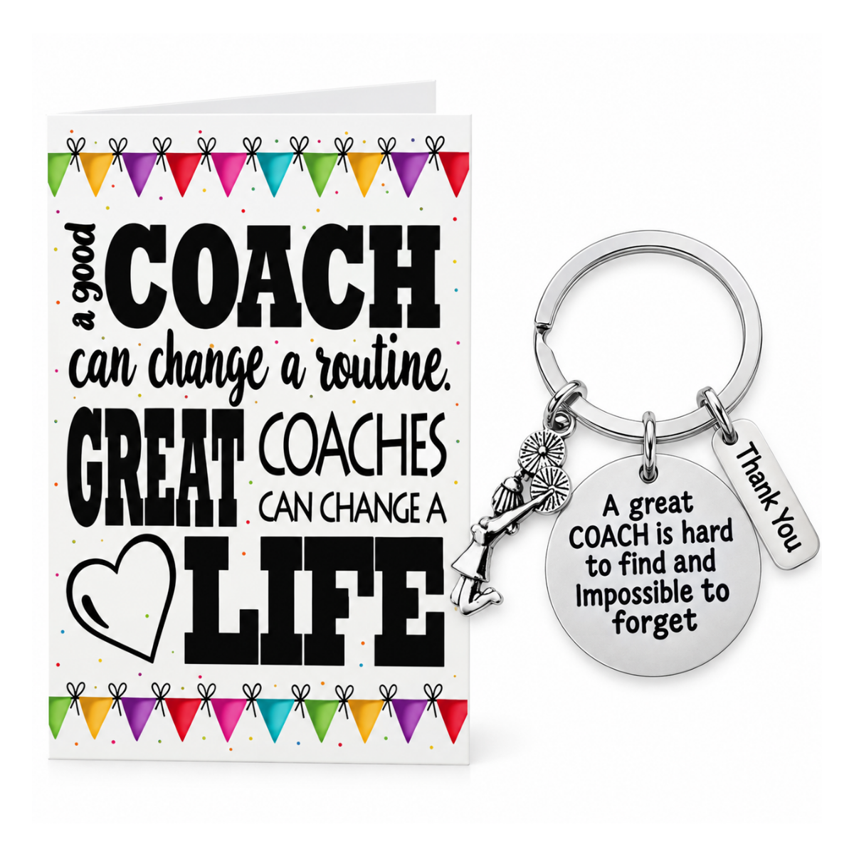Cheer Coach Keychain & Card Gift Set