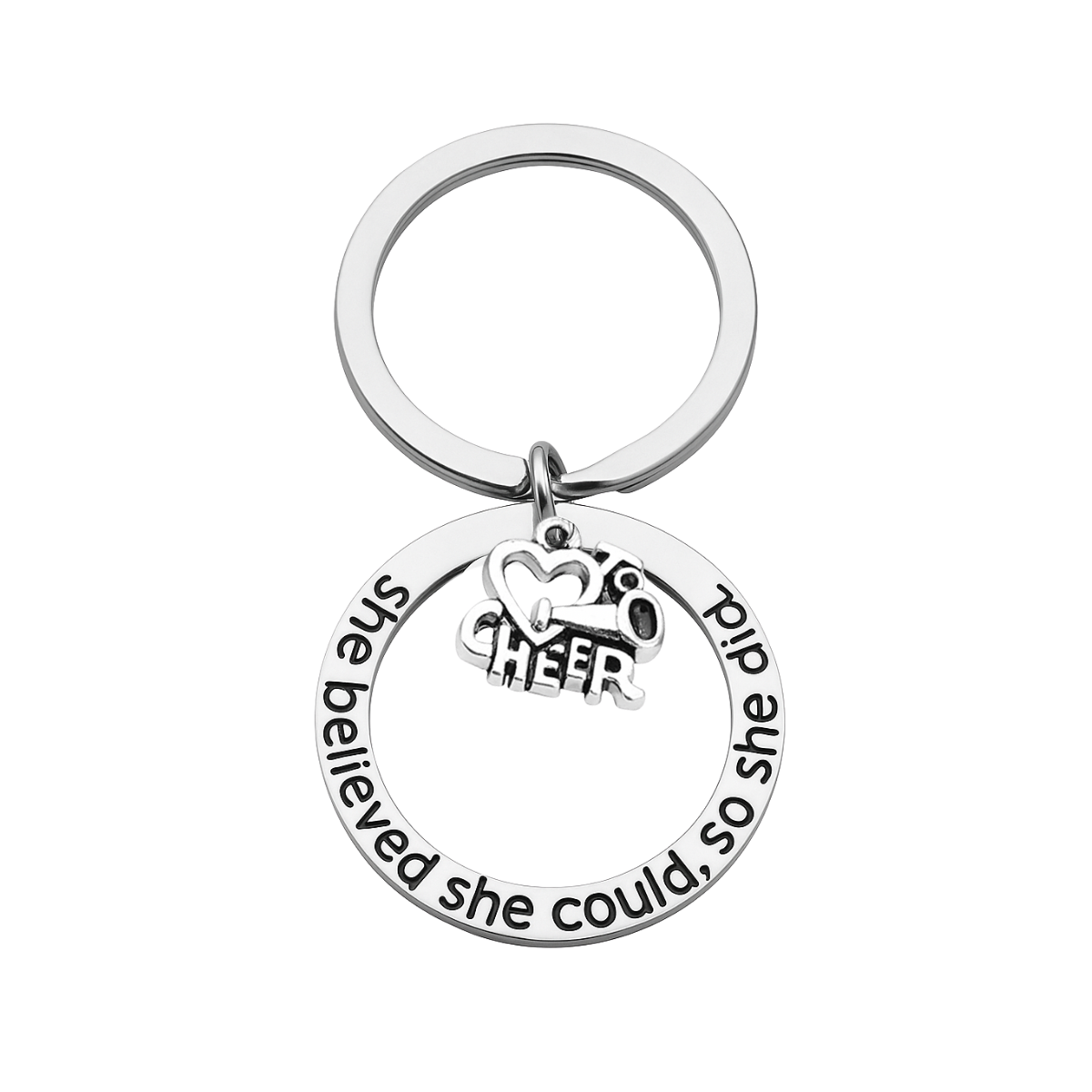 Cheer Heart Keychain - She Believed She Could So She Did