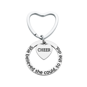 Cheer Heart Keychain - She Believed She Could So She Did