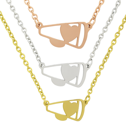 Cheer Heart Megaphone Necklace - Pick Color