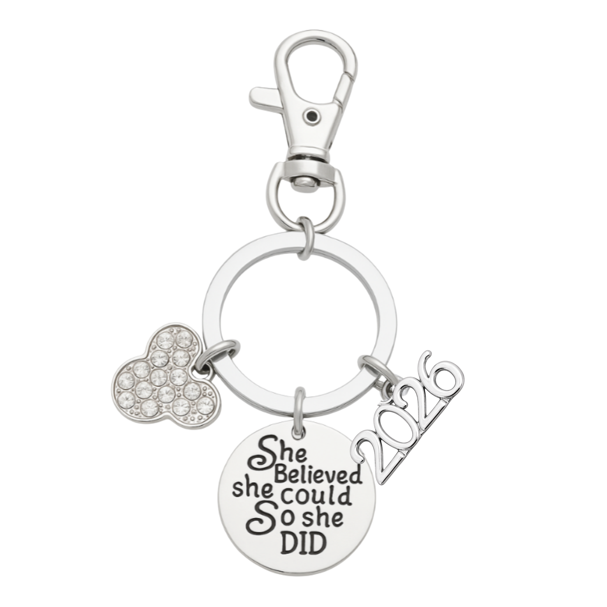 Cheer She Believed She Could Zipper Pull Keychain - D2 Summit, Worlds Gift