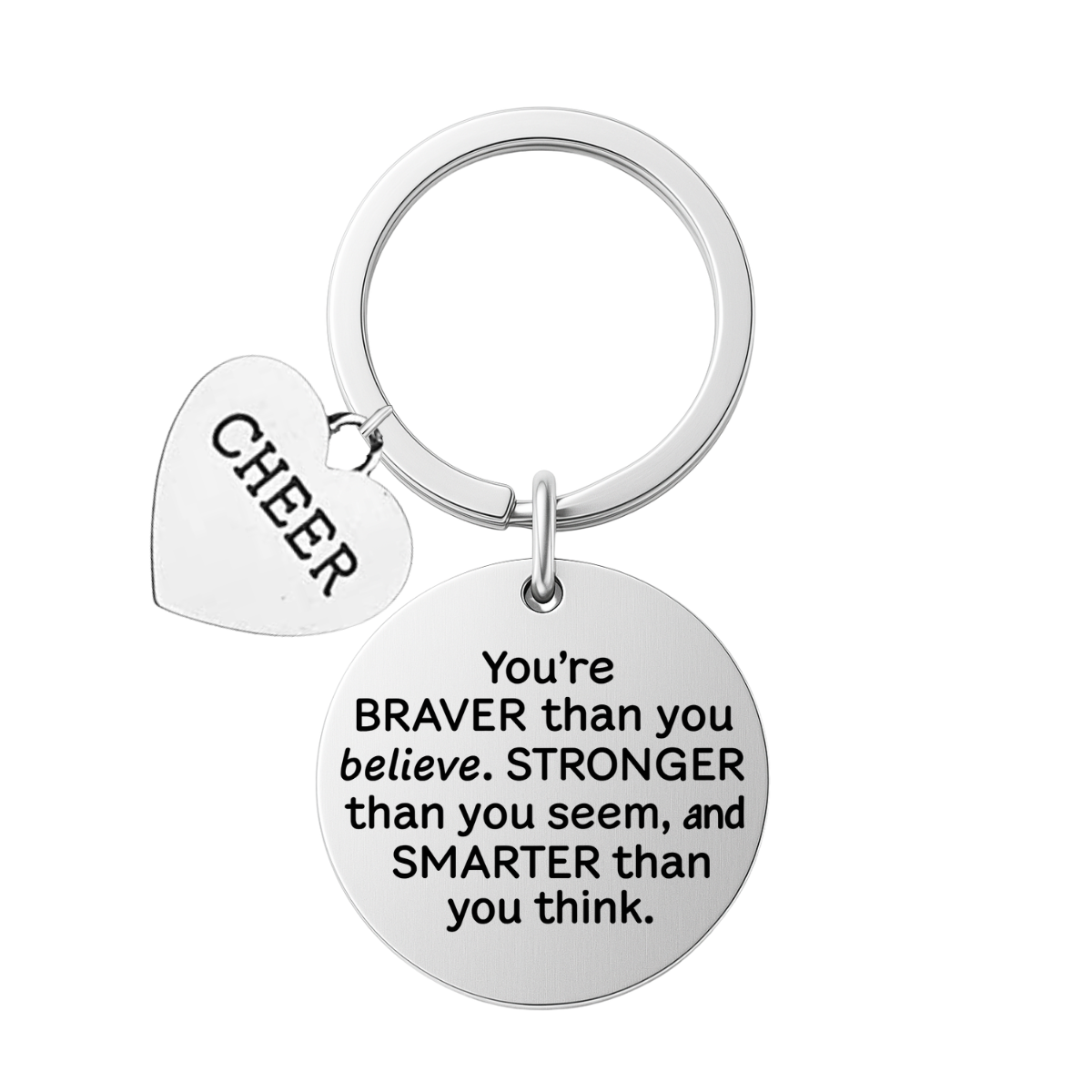 Cheer Keychain - You’re Braver than you Believe Inspirational
